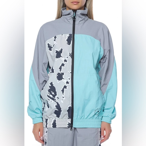 Adidas by Stella McCartney Grey and Teal Track Jacket NWT Size Medium - Picture 1 of 7